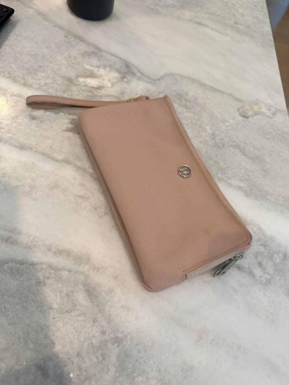 Lululemon Double Up Pouch Light Pink Silver Hardware Wristlet